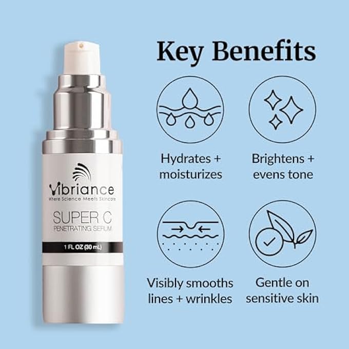Vibriance SUPER C SERUM FOR MATURE SKIN, MADE IN USA, ALL-IN-ONE FORMULA HYDRATES, FIRMS, LIFTS, SMOOTHS, TARGETS AGE SPOTS, WRINKLES, VITAMIN C SERUM; 1 FL OZ - Image 4